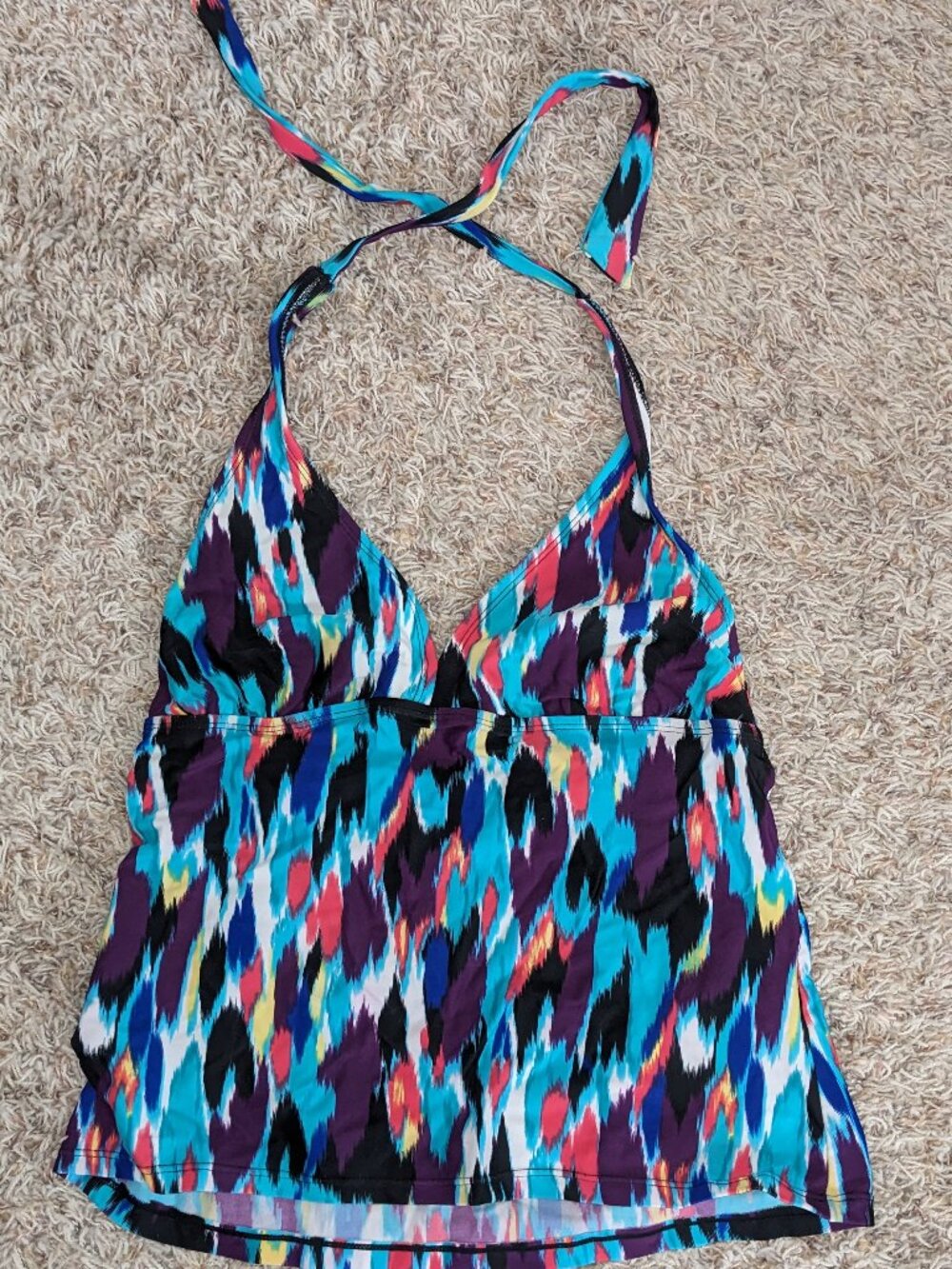 Colorful Tankini Top Sz L